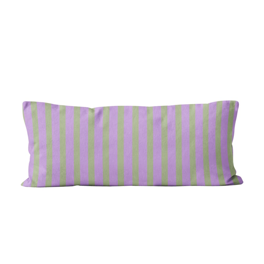 Coussin rayé coton lilas 30x80cm