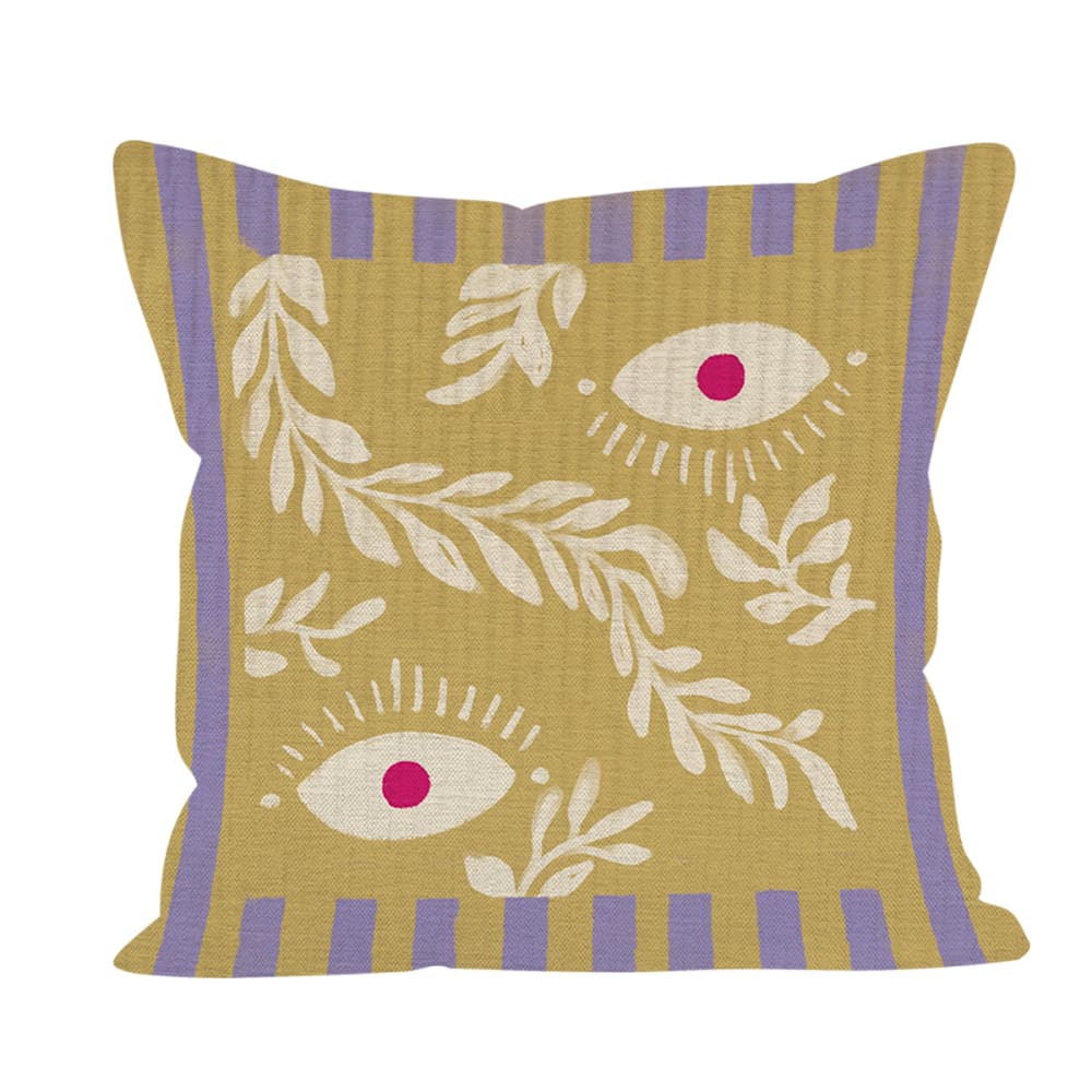 Coussin motif polyester vert 40x40cm