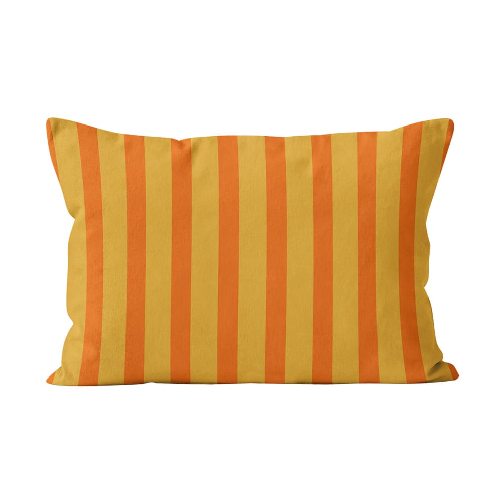 Coussin rayé coton terracotta 40x60cm