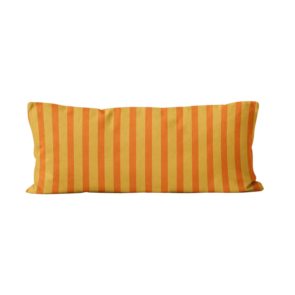Coussin rayé coton terracotta 30x80cm