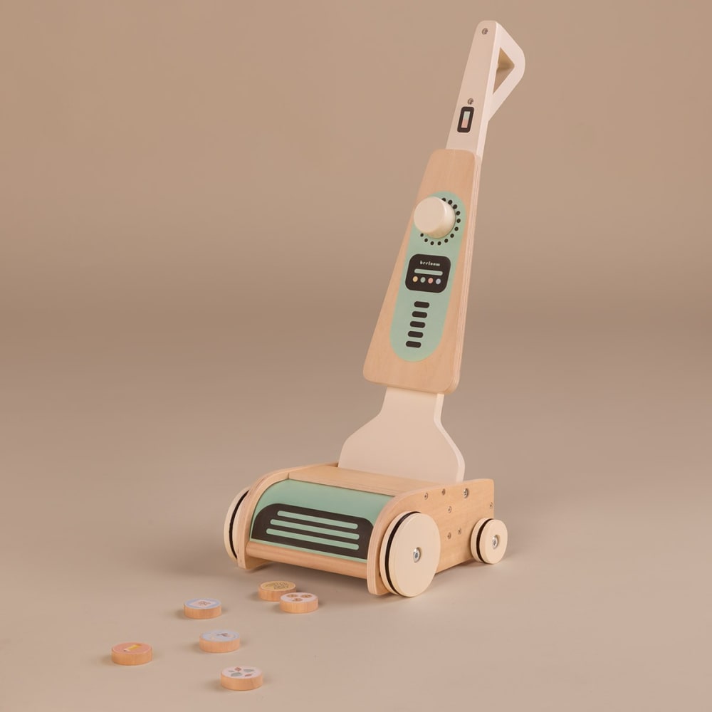 Aspirateur pour enfants en bois naturel multicolore (Beeloom) - Image 1