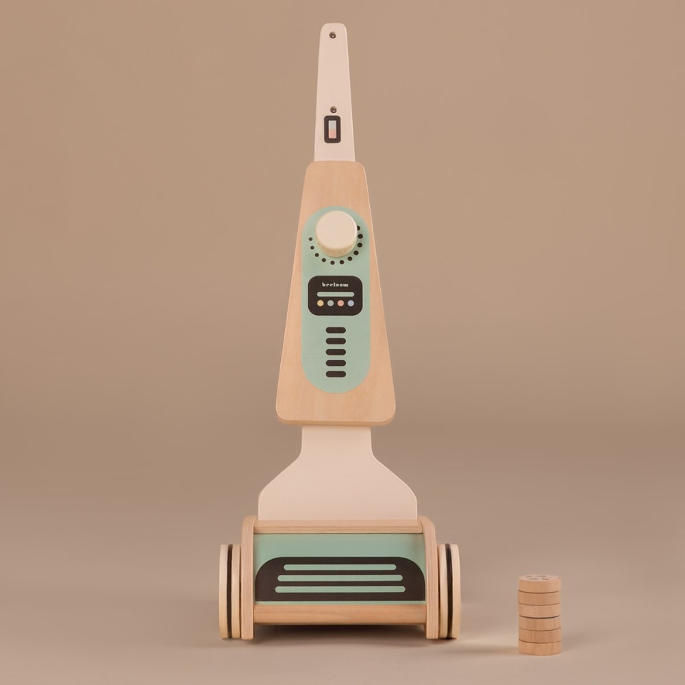 Aspirateur pour enfants en bois naturel multicolore (Beeloom) - Image 2
