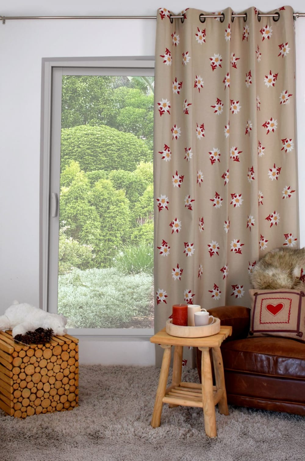 Rideau montagne Eldelweiss lin 180x240cm