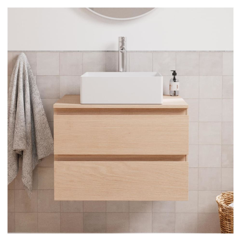 Ensemble Meuble simple vasque  60cm + Vasque + Robinet