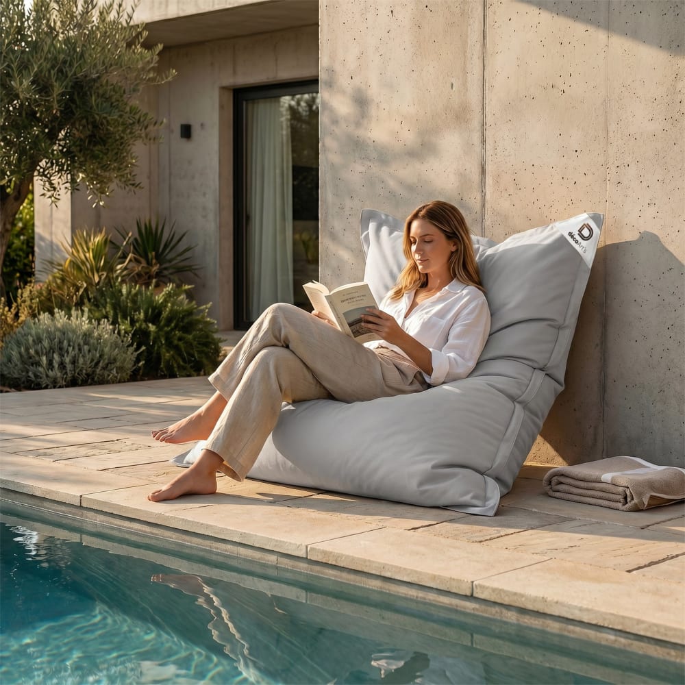 Bezug Sitzsack Outdoor/Indoor XXL wasserfest 180x140cm Grau -