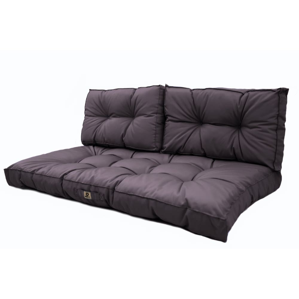 Coussins pour salon de jardin capitonné 100x50cm gris carbone