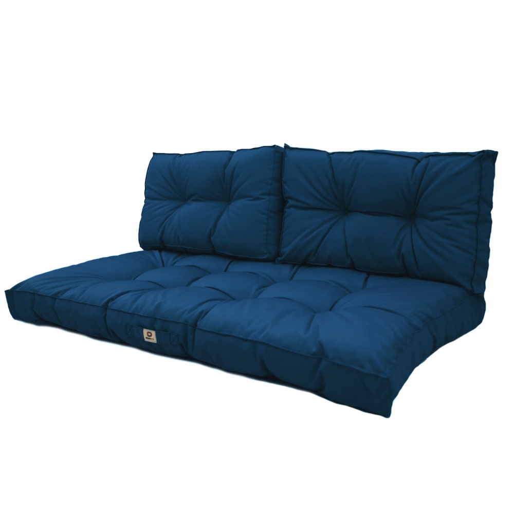 Coussins pour salon de jardin capitonné 100x50cm Bleu petrole