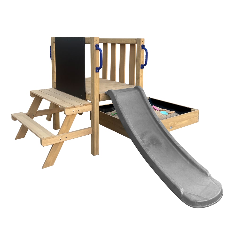 Mini aire de jeux avec toboggan gris