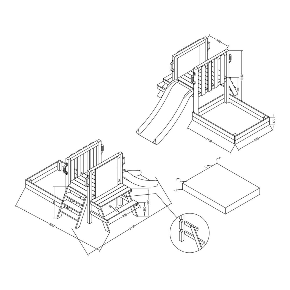 Mini Spielturm mit grauer Rutsche - Maisons Du Monde