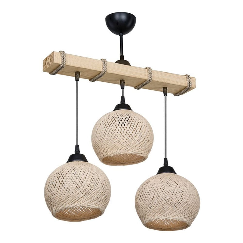 Suspension luminaire Plafonnier Fiona Ε27 crème-naturel 50x20x63cm