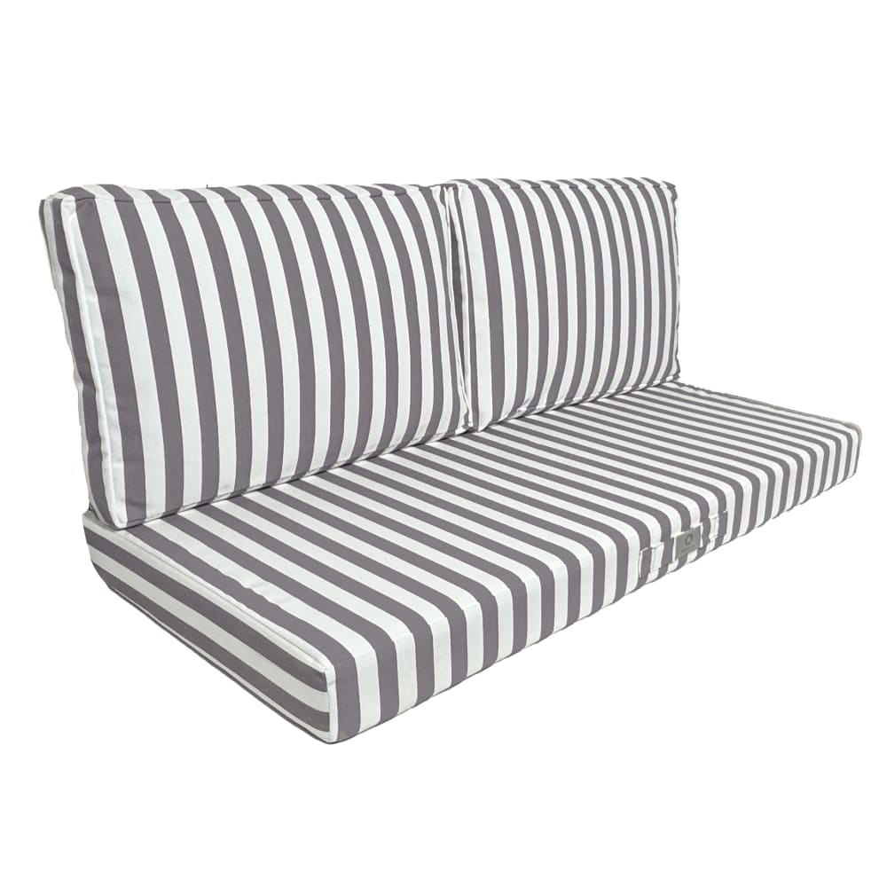 Coussins pour salon de jardin déhoussable 120x60cm rayure carbone