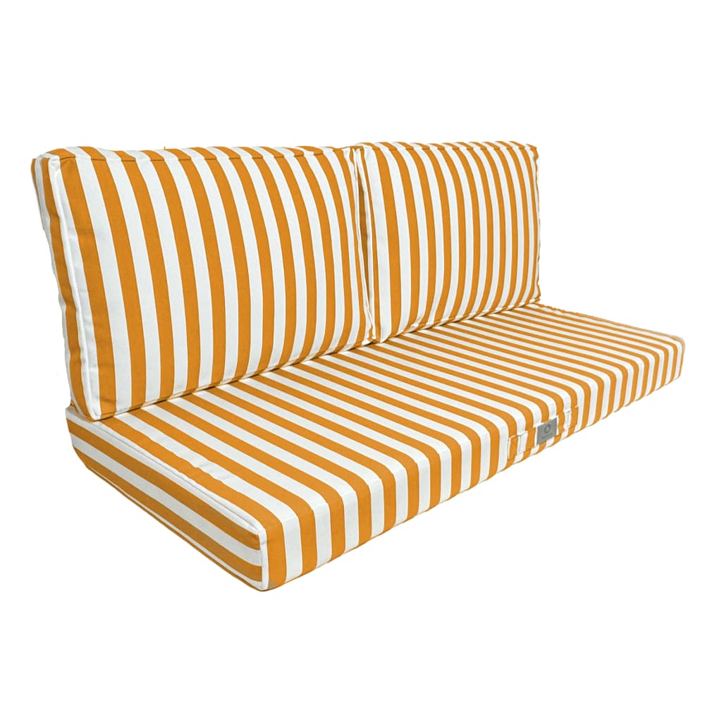 Coussins pour salon de jardin déhoussable 100x50cm rayure jaune