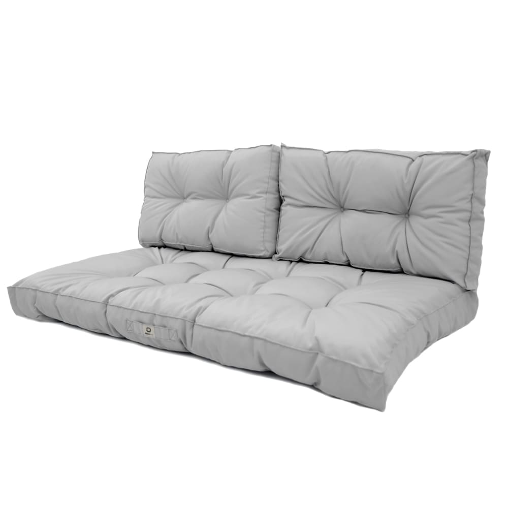 Coussins pour salon de jardin capitonné 100x50cm gris galet