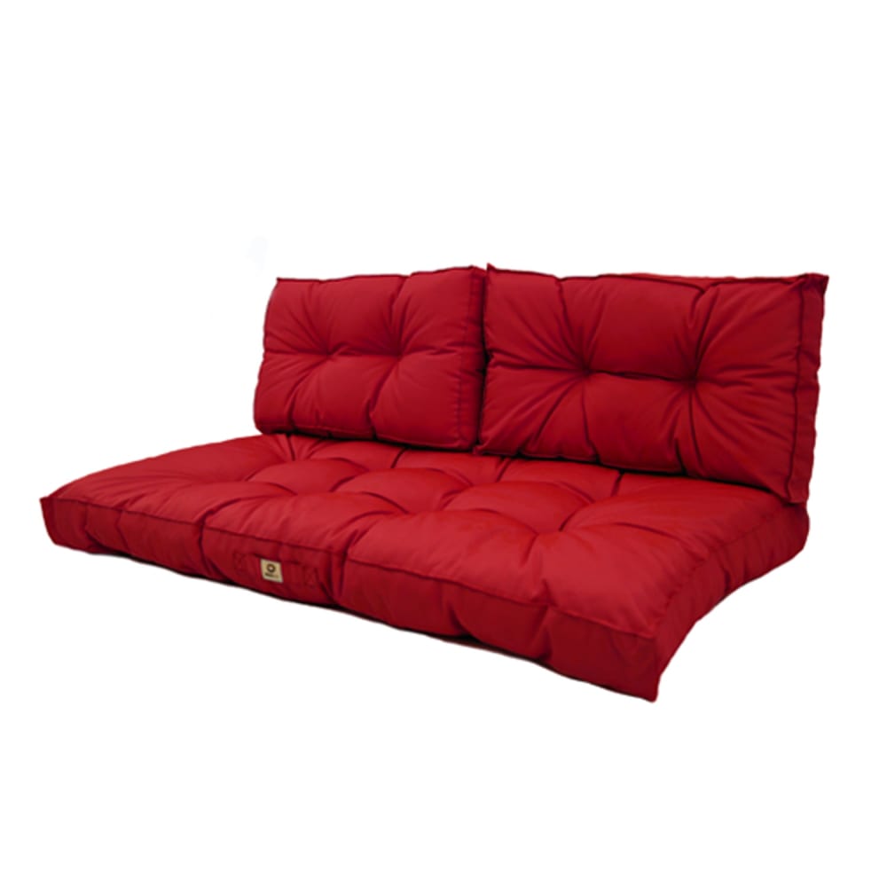 Coussins pour salon de jardin capitonné 120x60cm rouge