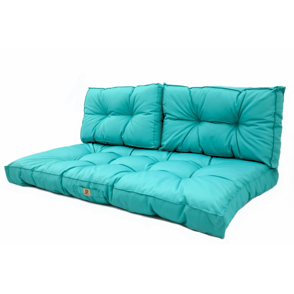 Coussins pour salon de jardin capitonné 120x60cm Bleu caraibes