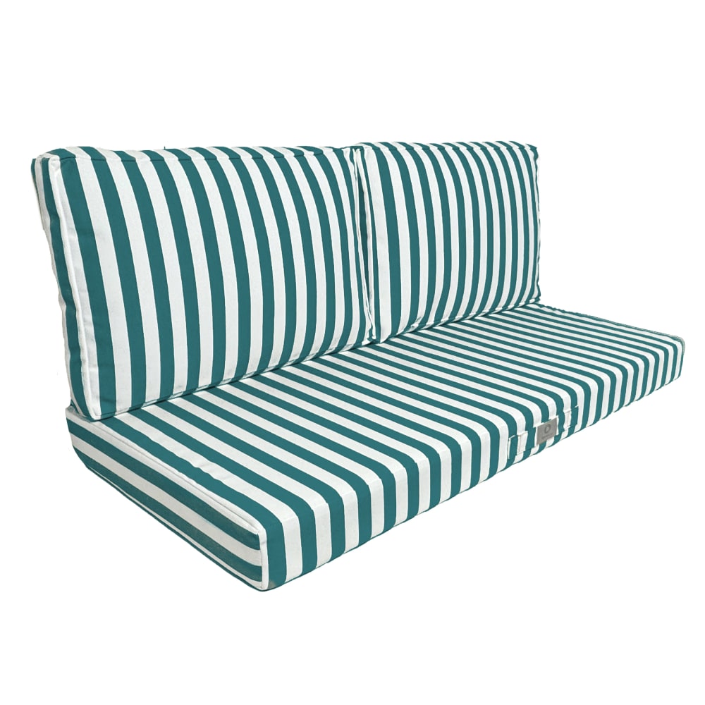 Coussins pour salon de jardin déhoussable 100x50cm rayure vert