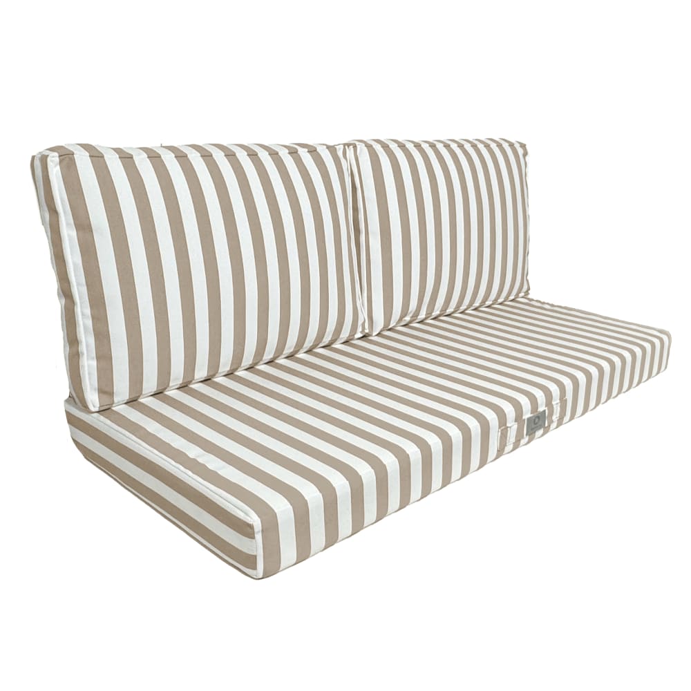 Coussins pour salon de jardin déhoussable 100x50cm rayure beige
