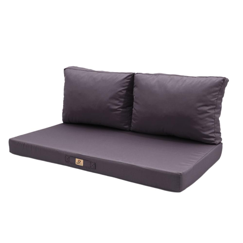 Coussins pour salon de jardin déhoussable 120x60cm Gris carbone