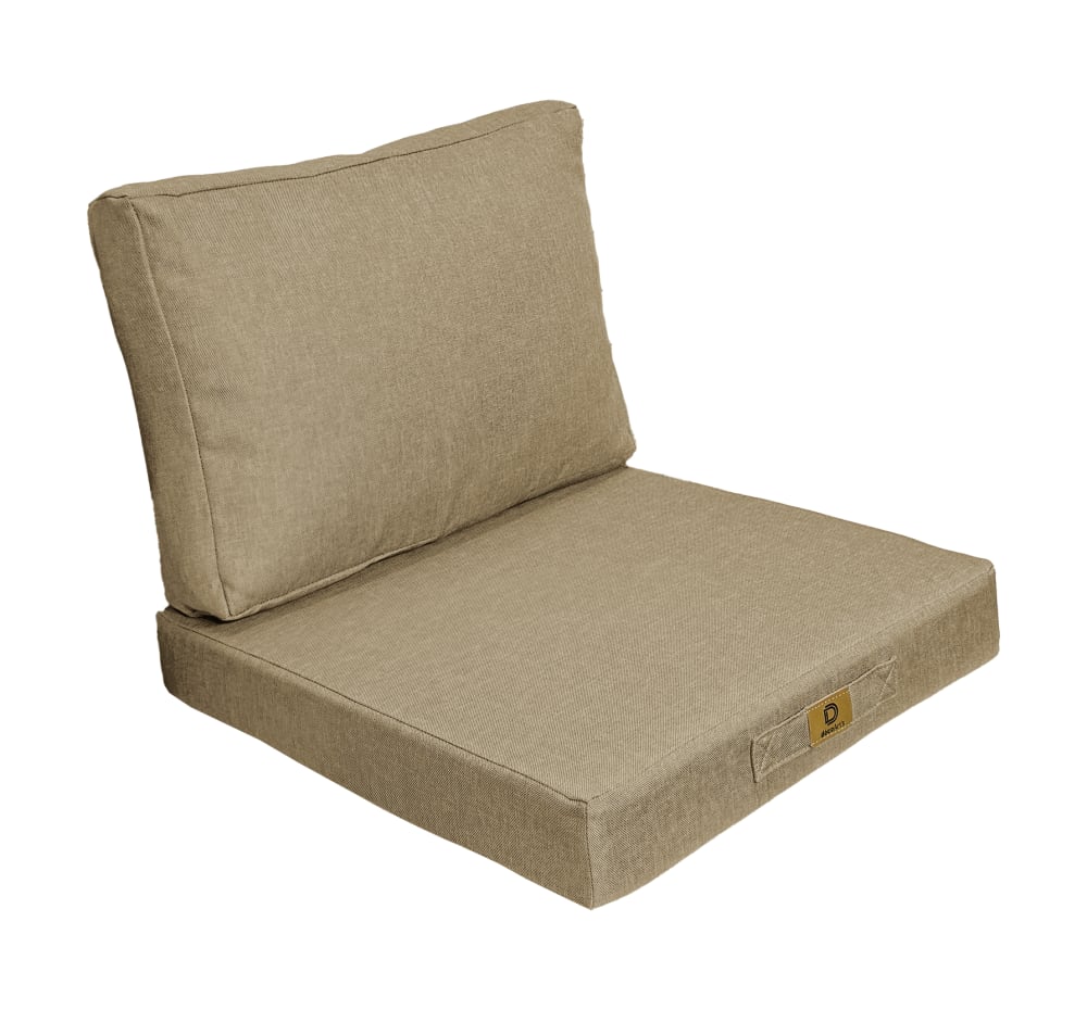 Coussins pour fauteuil effet lin déhoussable 50x50cm Beige