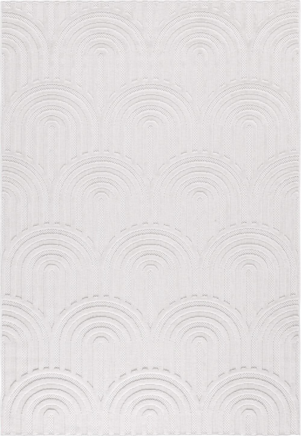 Tapis blanc d'extérieur et intérieur motif arcs 200x290 cm