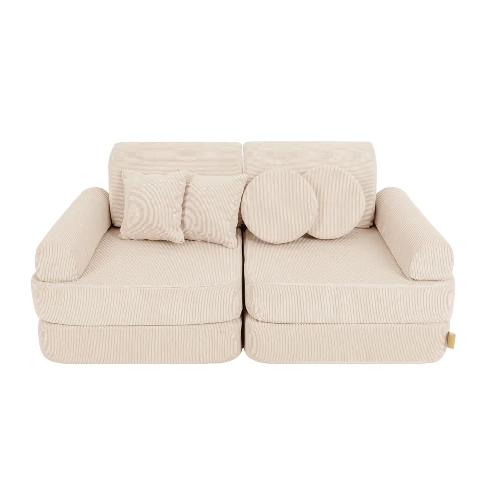 Canapé enfant 10 modules 120 cm velours côtelé fin, beige Canapé enfant 10 modules 120 cm velours côtelé fin, beige