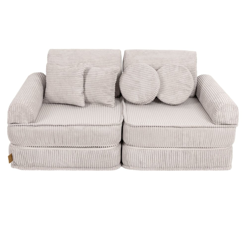 Canapé enfant modulable 120 cm velours 10 pcs, écru