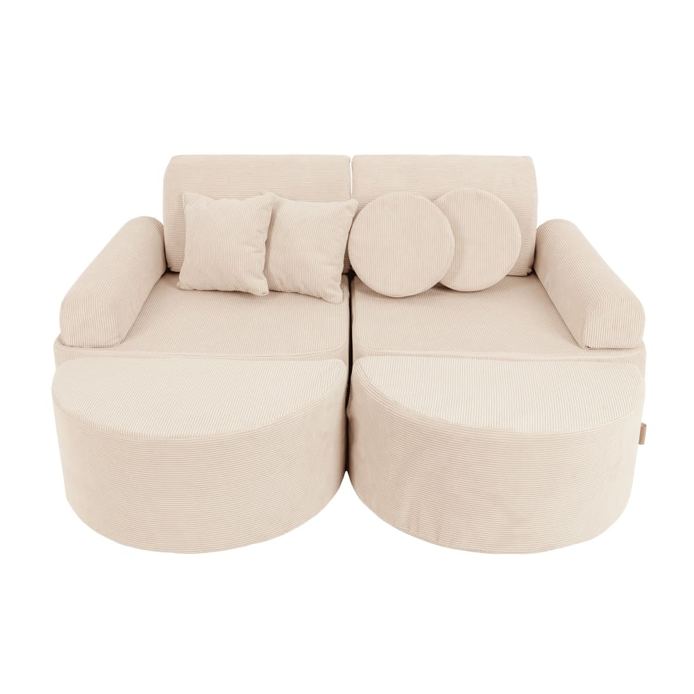 Canapé enfant 12 modules 120 cm velours côtelé fin, beige