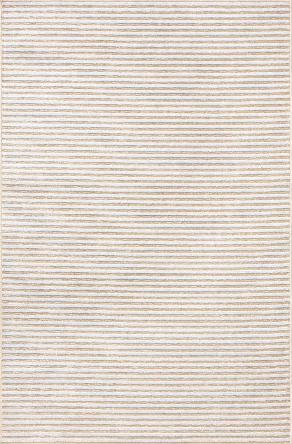 Tapis intérieur extérieur motif en relief rayures beiges 190x290 cm