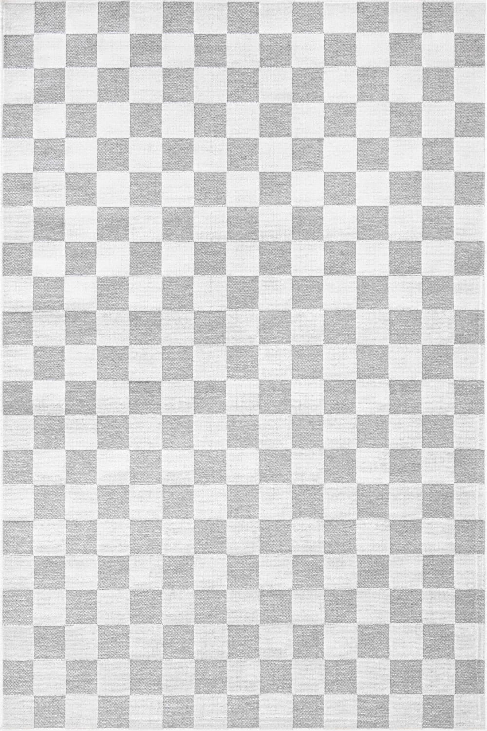Tapis intérieur extérieur motif en relief damier gris 228x340 cm