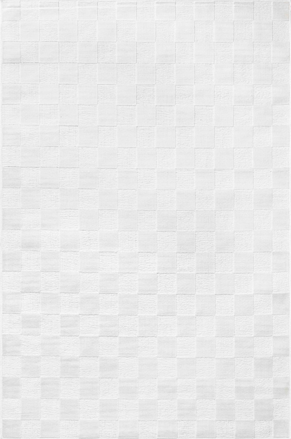 Tapis intérieur extérieur motif en relief damier blanc 228x340 cm