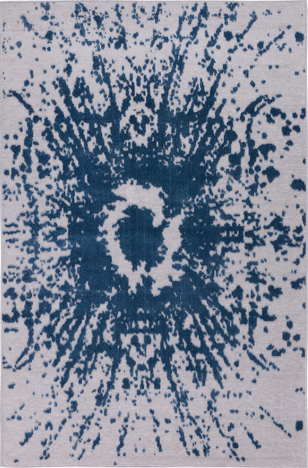 Tapis intérieur extérieur motif en relief abstrait bleu 228x340 cm