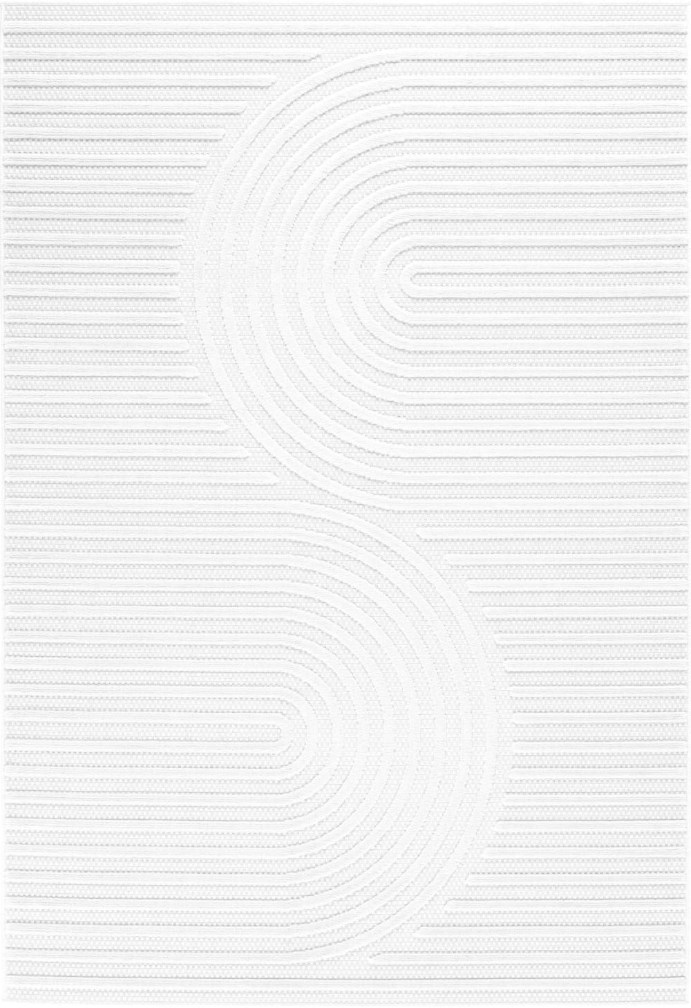 Tapis blanc d'extérieur et intérieur motif grands arcs 200x290 cm