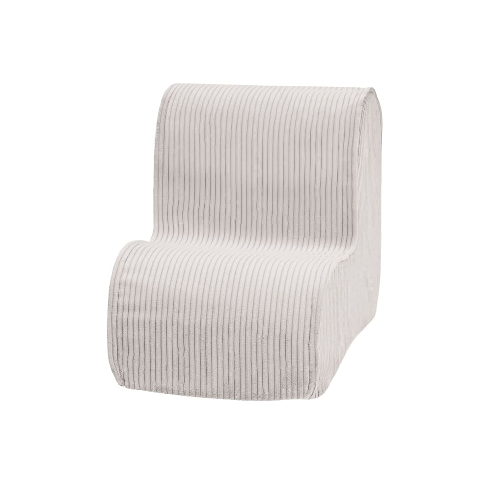 Fauteuil enfant en velours côtelé, écru