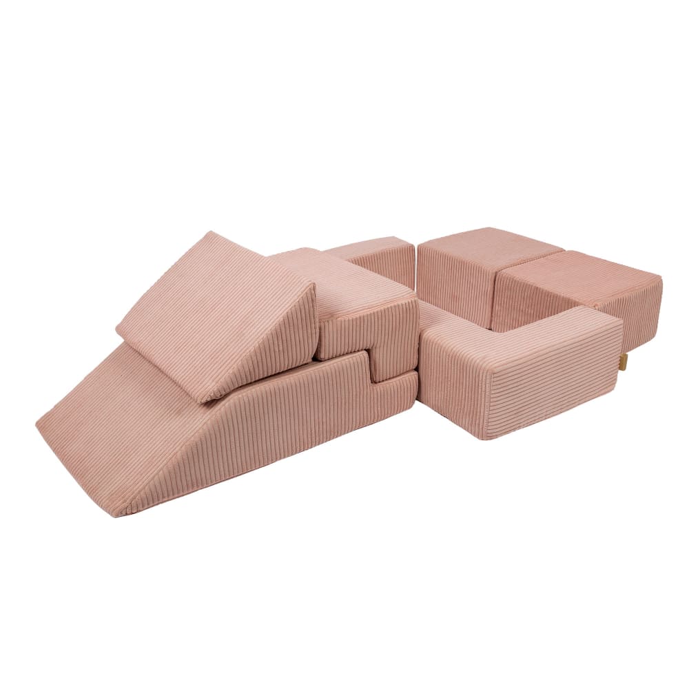 MeowBaby Kindersofa mit Schlaffunktion – Spielsofa für Kinder ROSA STOFF Kinder