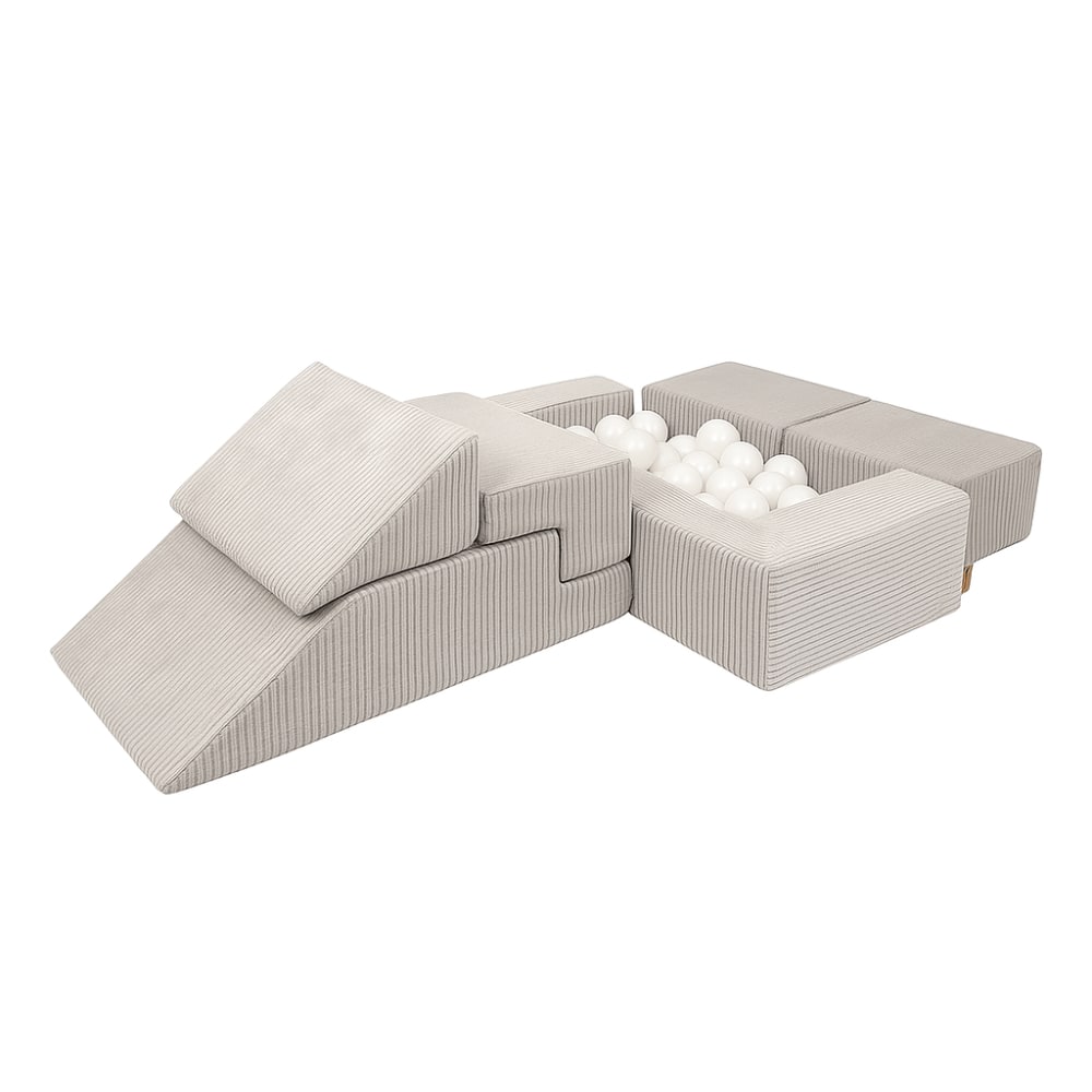 Ensemble modulable enfant 6 blocs en velours côtelé, écru
