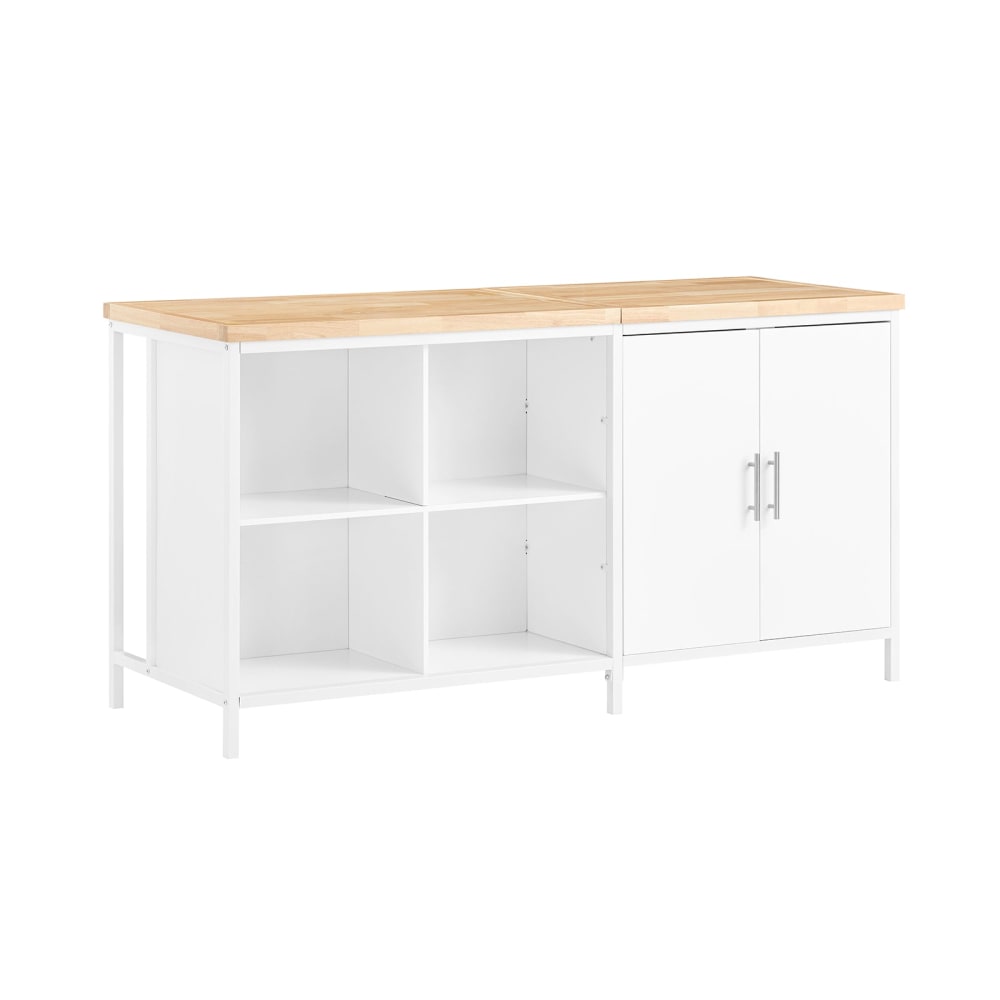 SoBuy Küchenschrank aus MDF(E1) Weiß-Natur Weiß Spanplatte