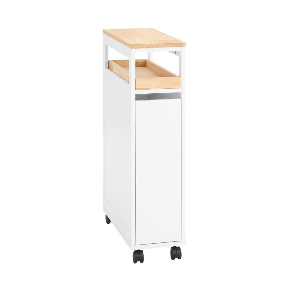 SoBuy Küchenregal aus Bambus,MDF(E1) Natur Weiß Spanplatte
