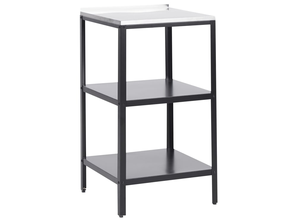 Beliani Outdoor-Kücheninsel Schwarz Metall Schwarz Stahl