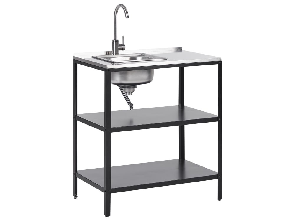 Beliani Garten- aus Metall 80 x 50 x 90cm, schwarz style modern - Stahl