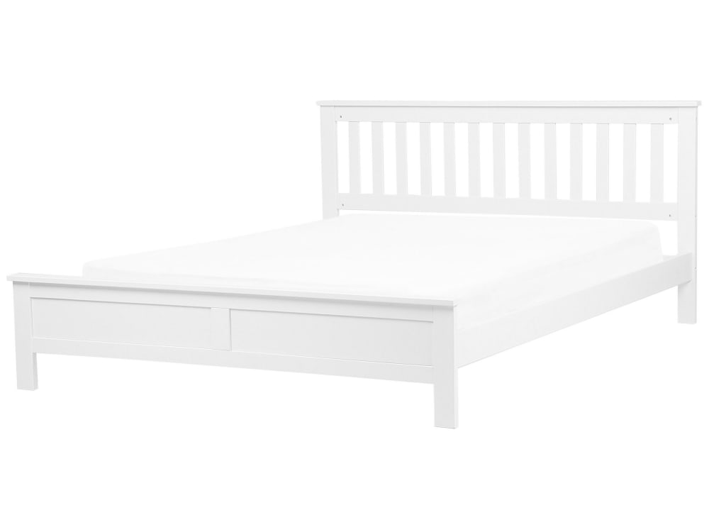 Beliani Doppelbett aus Holz 180x200, weiß style modern - Holz