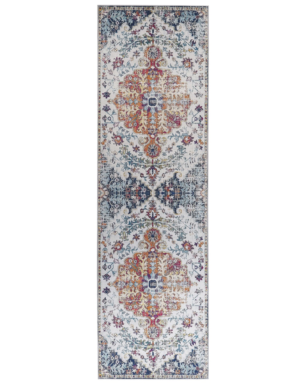 Beliani Läufer Teppich aus Stoff 200 x 60cm, bunt style vintage Mehrfarbig Pes - Polyester