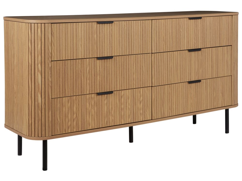 Beliani Kommode mit 6 Schubladen aus Holzwerkstoff 81cm, braun style vintage - Spanplatte