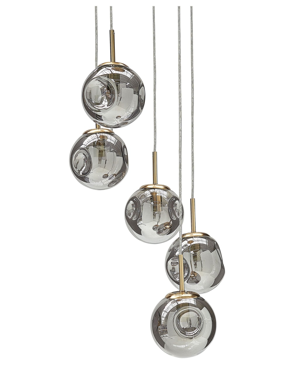 Beliani Pendelleuchten aus Glas 119cm, transparent style modern - Glas