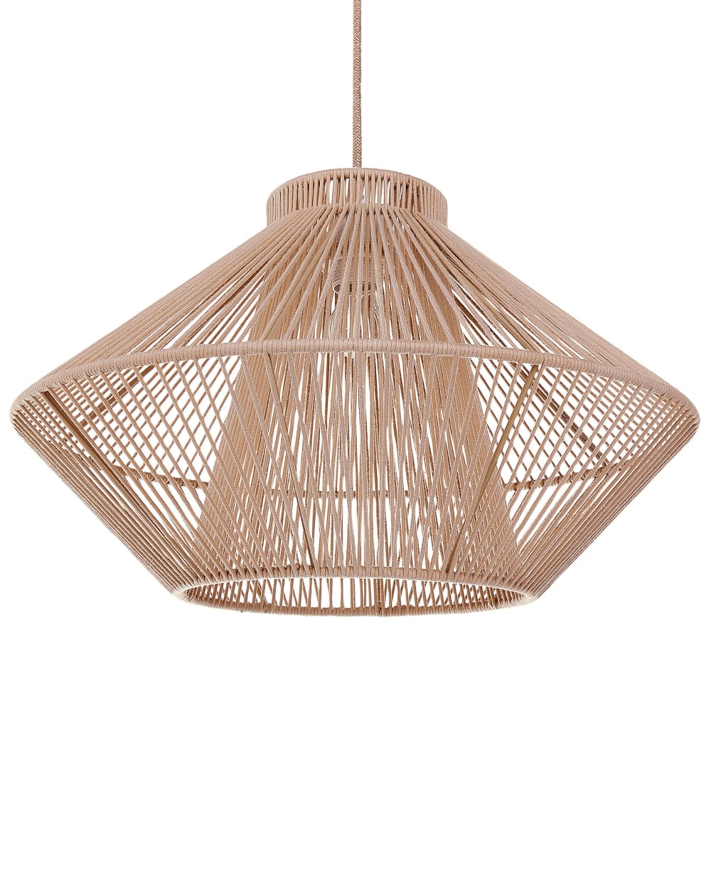 Beliani Pendelleuchten aus Stoff 180cm, beige style landhaus - Baumwolle