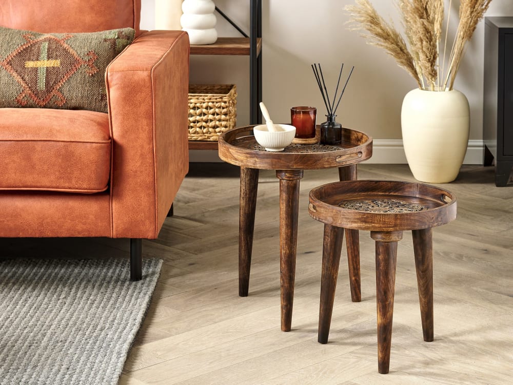 Beistelltisch 2er Set aus Mangoholz, braun - Maisons Du Monde