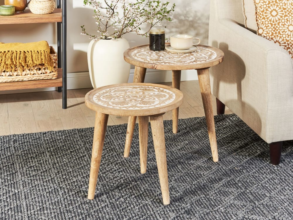 Tisch 2er Set aus Mangoholz, braun - Maisons Du Monde