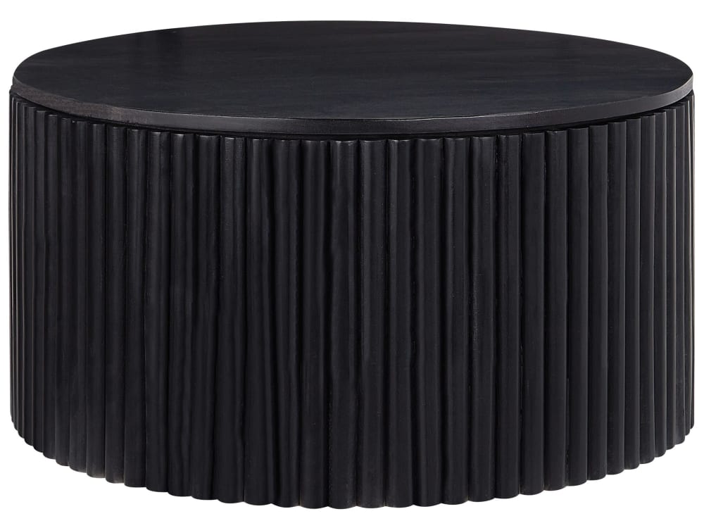 Beliani Couchtisch aus Mangoholz, schwarz style classic chic - -