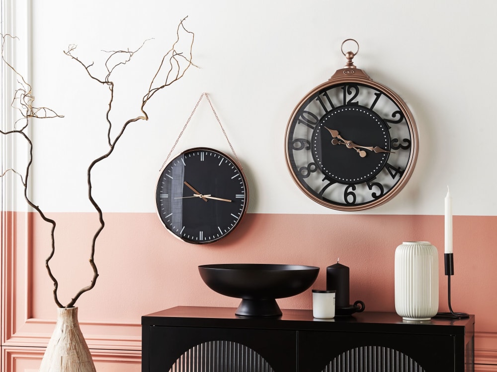 Wanduhr aus Kunststoff 52cm, schwarz - Maisons Du Monde