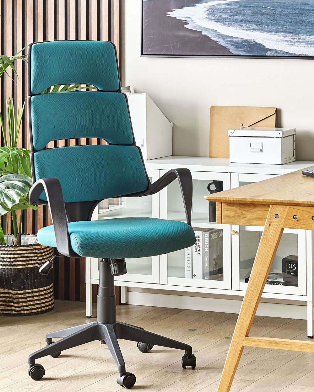 Bürostuhl aus Stoff 118-128 cm, blau - Maisons Du Monde