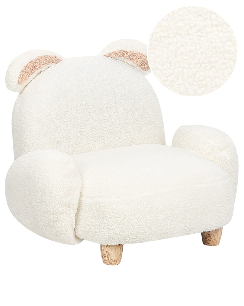 Beliani Kindersessel aus Bouclé 45cm, weiß style modern Stoff Kinder